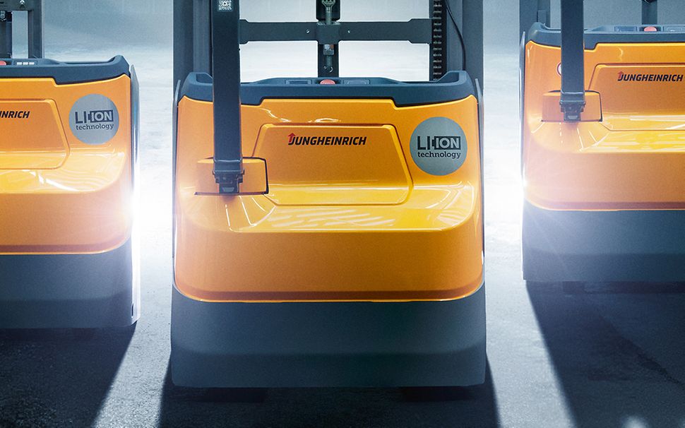 Närbild på chassit på Jungheinrich nya ledstaplare i EFG 1-serien.