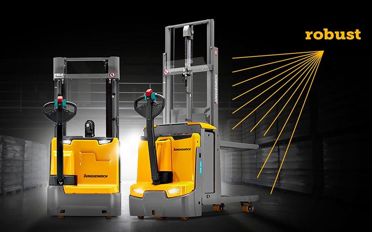 Produktbild för robust. Två ledstaplare modell EJC och EJD från Jungheinrich.