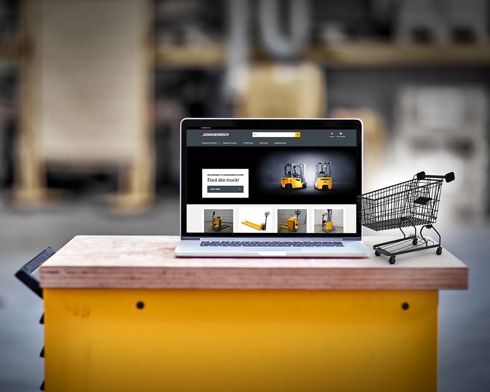 En laptop med printscreen fra Junghenrich webshop.
