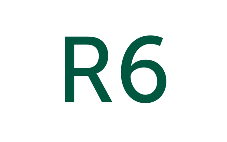 Grafik zeigt Bezeichnung „R6“ in grün.