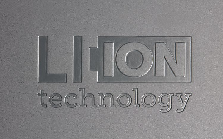 Grafik zeigt das Lithium-Ionen-Technologie-Zeichen von Jungheinrich (in grau).