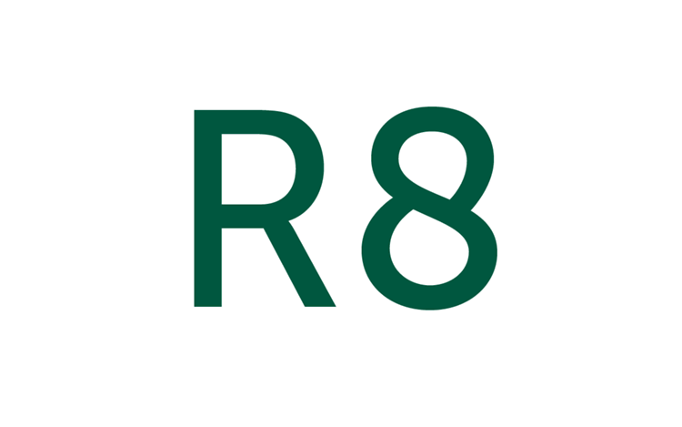 Graphic shows designation ‘R8’ in green.