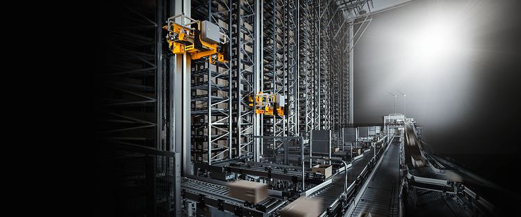 Billede af et fuldautomatisk kranlager ASRS