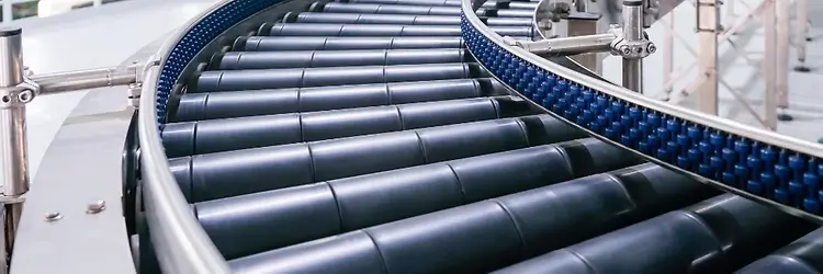 สายพานลำเลียงแบบลูกกลิ้ง Roller Conveyor Belt