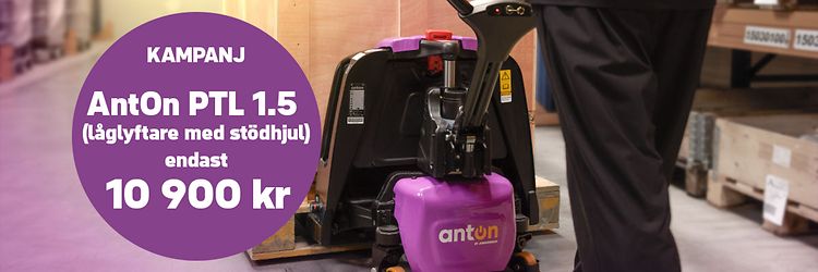 Kampanjbild på Låglyftaren AntOn by Jungheinrich 10 900 kronor.