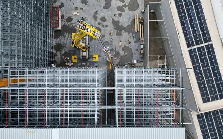 Jungheinrich Avasco Industries nieuw hoogbouwmagazijn bovenaanzicht