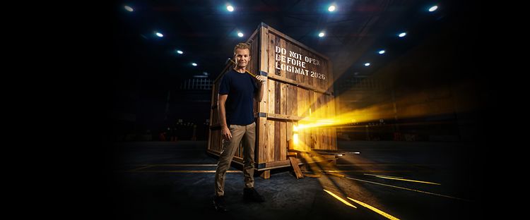 Nico Rosberg foran kasse for Jungheinrich LogiMat 2026