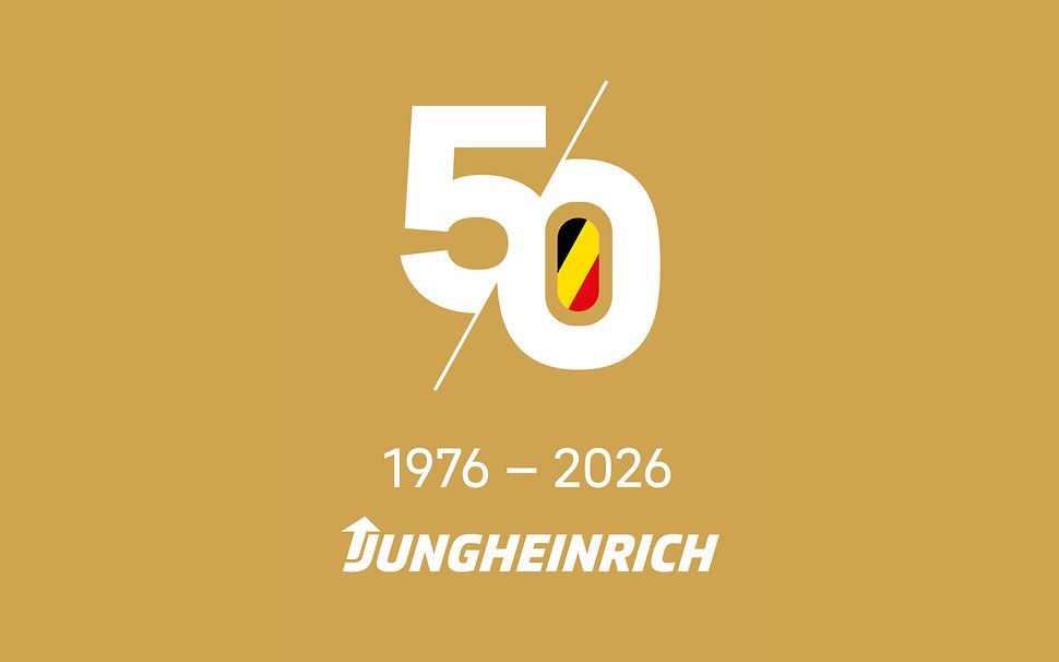 Logo 50 ans Jungheinrich Belgique