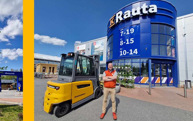 K-Rauta vaihtoi dieseltrukit Jungheinrich sähkötrukkeihin