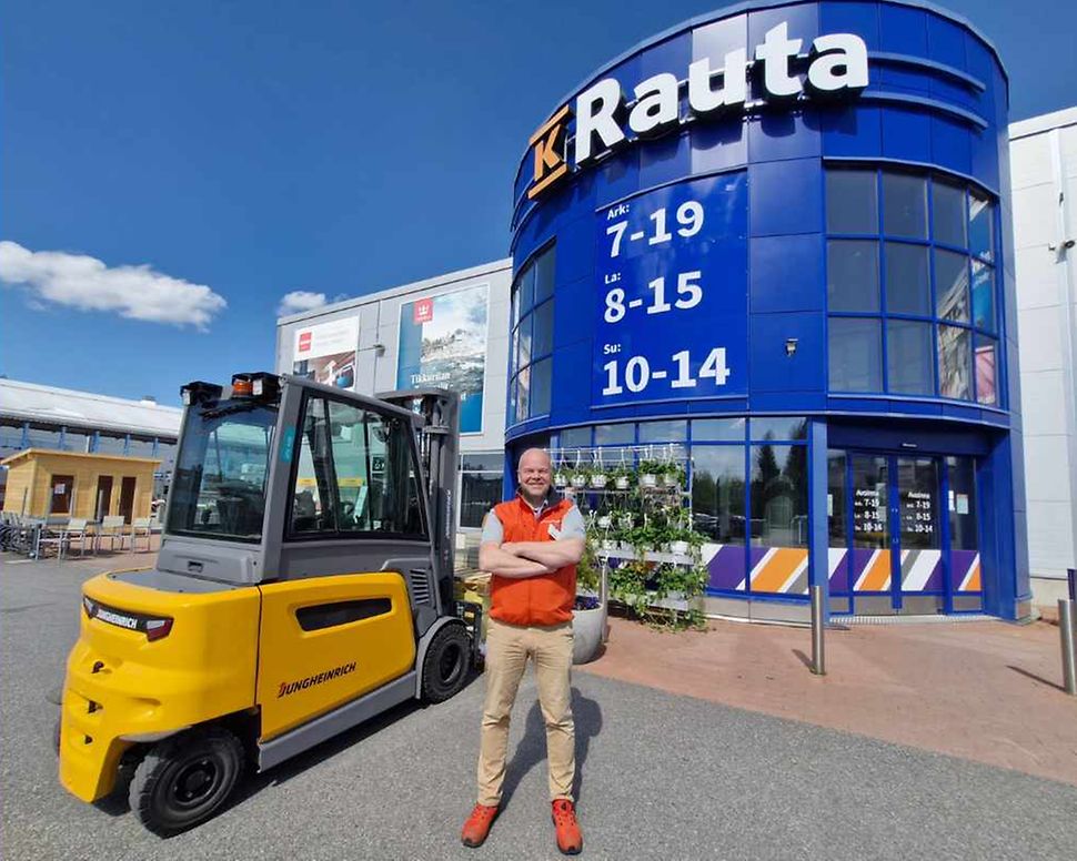 K-Rauta vaihtoi dieseltrukit Jungheinrich sähkötrukkeihin