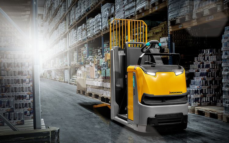 Żółty wózek do kompletacji – jungheinrich.pl