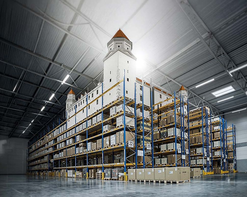 Stage Skladové regály + vybavenie skladu