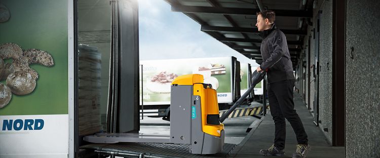 รถลากพาเลทไฟฟ้าแบบเดินตาม