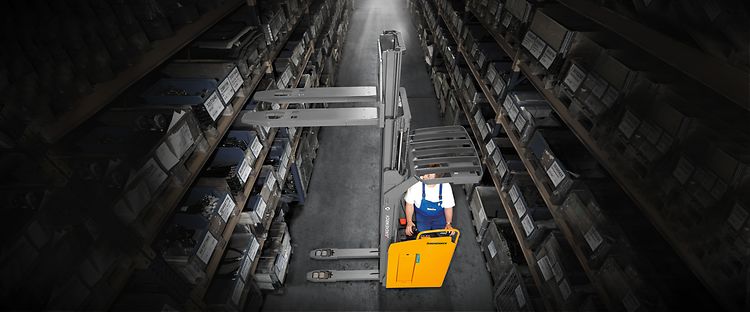 Ride-on electric stacker