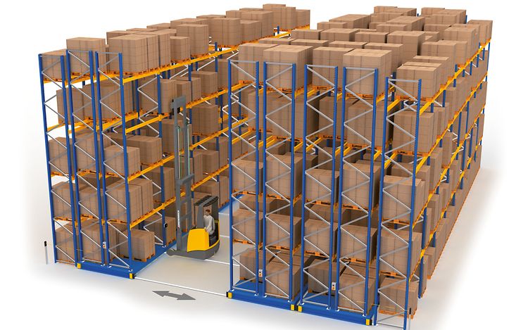 Pojezdové podvozkové paletové regály